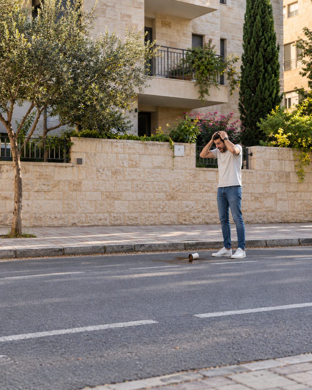 בעל רכב בהלם מול חנייה ריקה